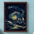thumbnail image 3 of Pintura de diamante 5D Wdftyju DIY Taladro redondo completo Cielo nocturno estrellado Decoración para el hogar, 3 of 9
