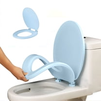 LAMIRO Padded Toilet Seat,Cushioned Soft Vinyl over Wood Core Seat,Secure Hinges,Easy Clean,Round