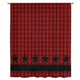 thumbnail image 2 of Red Black Plaid Sheer Curtains 63 Inches Long, Country Vintage Star Abstract Gingham Light Filering Curtains, Breathable Simi Curtain Privacy Drapes for Living Room Bedroom Window Treatment, 2 of 9
