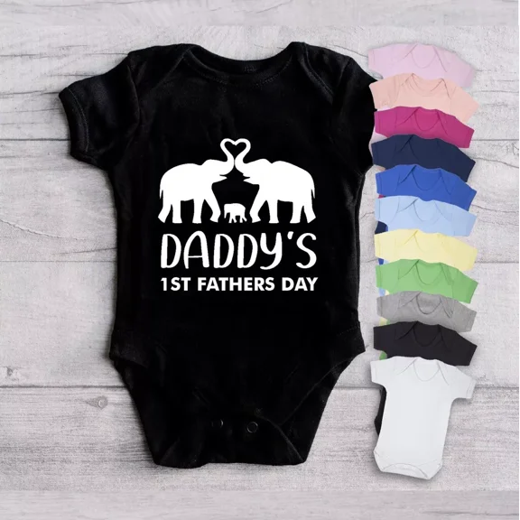 Daddy'S First Fathers Day Baby Bodysuit Babygrow Vest Geeky Funny Gift Mum Dad Cute Baby Onesie, BABY BODYSUIT LAT 4424