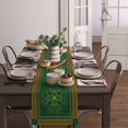 thumbnail image 3 of St. Patrick's Day Cotton Linen Dining Table Runner Traditional Shamrock Irish Decor Retro Geometric Non-Slip Heat Resistant Table Runners for Family Dinner Kitchen Table,18x72 Inch, 3 of 7