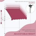 thumbnail image 4 of Outsunny 6.6'x5' Manual Retractable Patio Awning Sun Shelter, Wine Red, 4 of 10