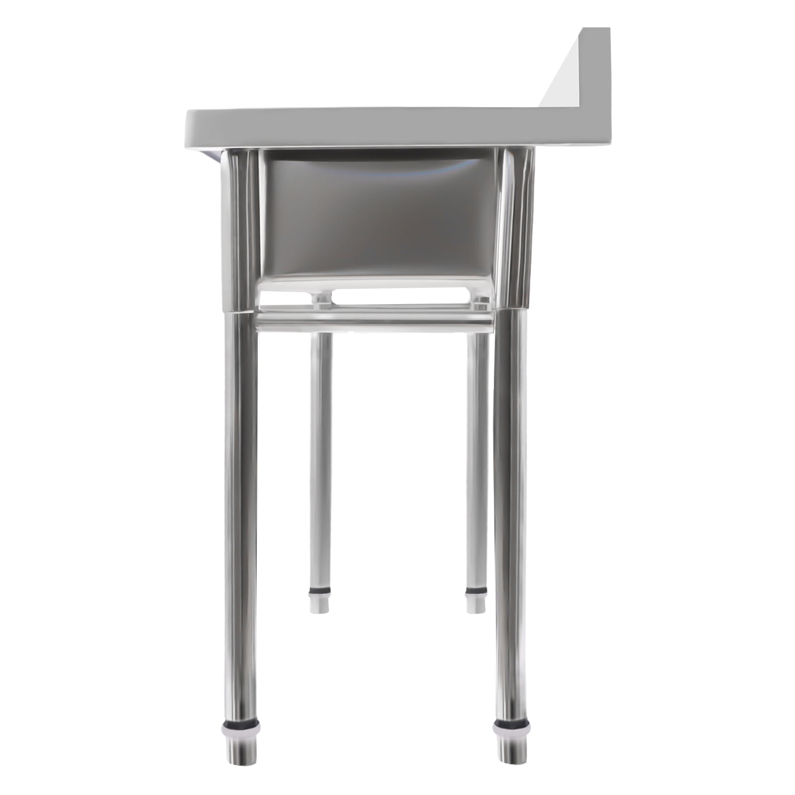 Dwellnix 3-Compartment Outdoor Utility Sink with 2 Faucets, 304 Stainless Steel Design, Adjustable Feet for Garage/Commercial Use