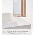 thumbnail image 4 of Yamazaki Home Makeup Organizer With Mirror - Steel + Wood - White, 4 of 7