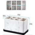 thumbnail image 3 of Toothbrush Holders, Marble Look Toothbrush Holders for Bathrooms Tooth Brushing Holder Bathroom Organizer Countertop for Toothbrush, Toothpaste, Dental Floss, Razor, Comb, Makeup Brushes and More, 3 of 5