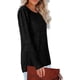 thumbnail image 3 of Camiseta holgada, de color liso y cuello redondo suave para primavera, otoño e invierno. Top informal de manga larga para mujer, color negro, talla XL, 3 of 6