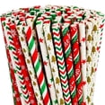 thumbnail image 2 of Pajitas de papel con forma de copo de nieve para decoración del hogar, Pajita de 25/50 piezas para decoración de mesa de Navidad, fiesta de Navidad, 2023, 2 of 4