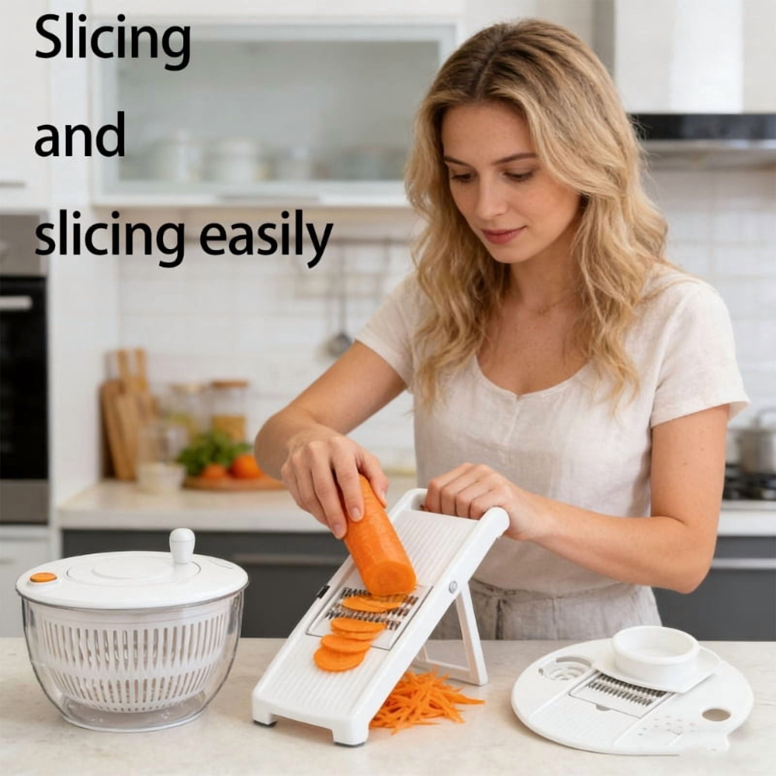 Large Capacity Food Processor for Slicing Vegetables and Drying Salad Home Kitchens Featurings Visual Designs
