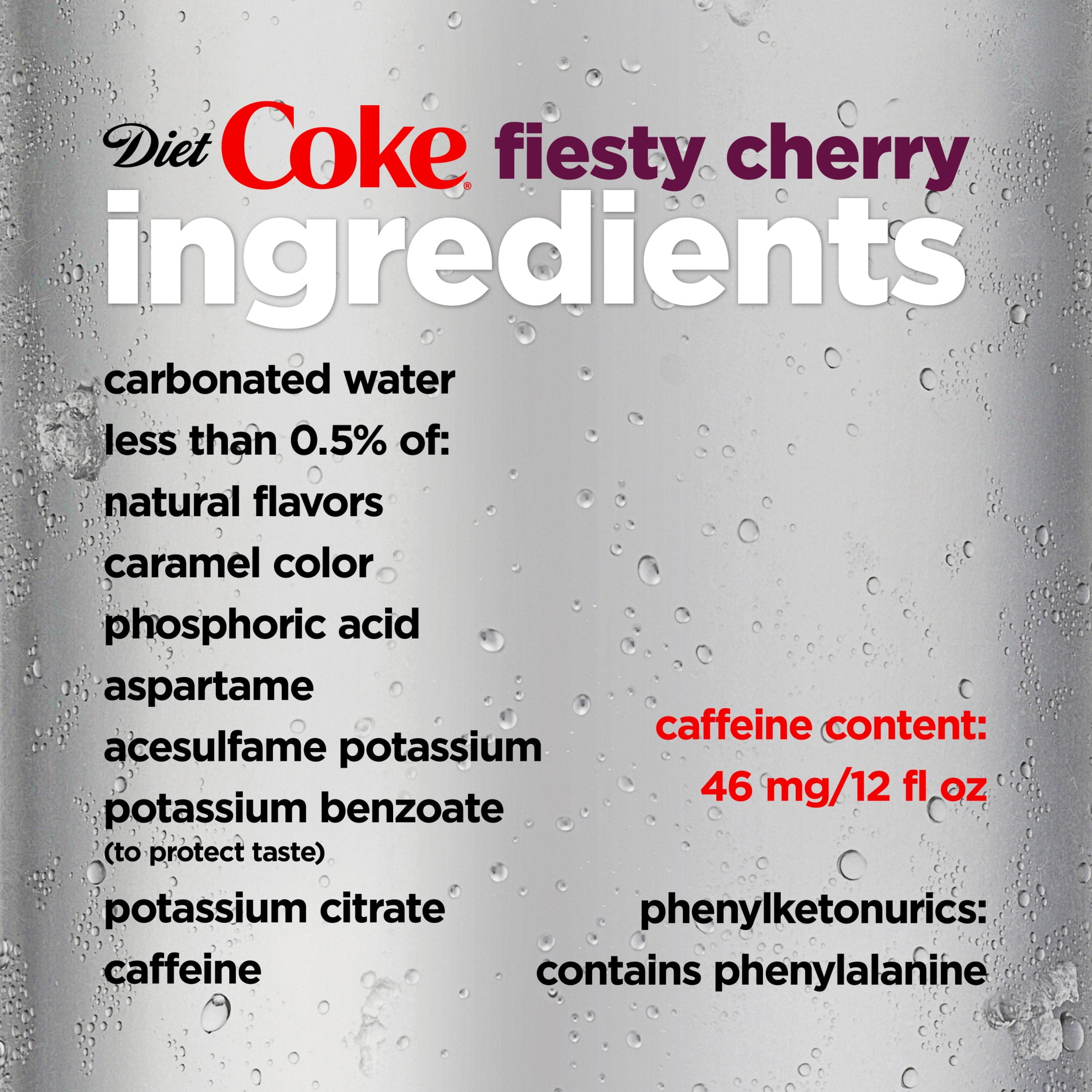 Diet Coke Feisty Cherry Soda Soft Drink, 12 fl oz, 8 Pack