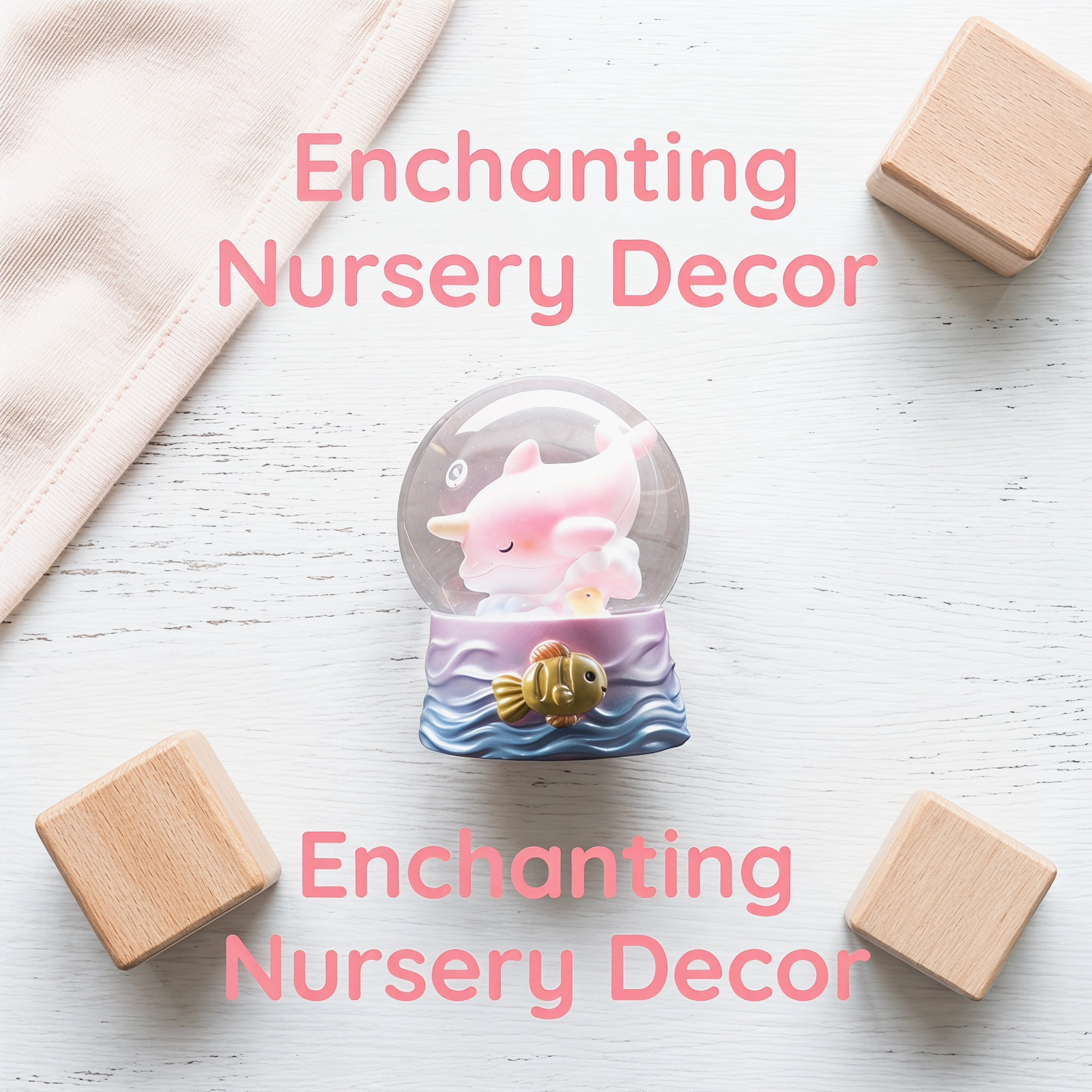 Unique Bargains Cartoon Light Up Crystal Ball Mini Resin Figurine Snow Globe Pink Style C