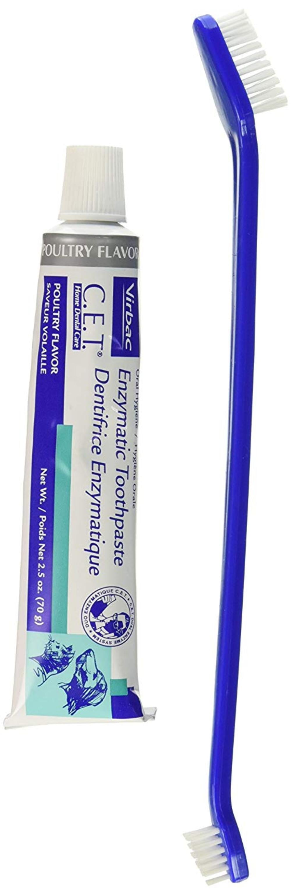 C.E.T. Oral Hygiene Kit for Dogs Cats, Includes toothpaste and a soft