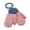 Pink, variant on Children Full Finger Winter Gloves with Double Layer Thick Warm Knitted Design and Furry Lining Includes Neck String for Cold Weather Protection Pink