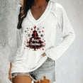 thumbnail image 4 of EchfiProm Long Sleeve Shirts for Women White Funny Outfits Christmas V Neck Merry Christmas Xmas Ladies Tee Shirts, 4 of 6