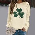 thumbnail image 2 of St. Patrick'S Day Sweatshirts for Women Long Sleeve Leopard Round Neck Womens Clothing,Beige,S, 2 of 4