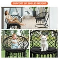 thumbnail image 6 of Cotton Rope Hammock Chair, Max 360 Lbs Hanging Chair, Pure Cotton Swing Chair, for Indoor Outdoor Bedroom Patio Black Hammock Swing Chair, 6 of 8