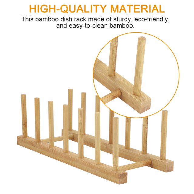 High-quality Solid Wood Bamboo Plate Racks Multipurpose Drainboard Shelves Drainboard Kitchen Pot Lid Holder Dish Drain Dish Rack