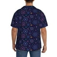 thumbnail image 3 of Pofeuu Stars And Gradient Colorful Snowflakes Print Mens Casual Short Sleeve Shirts Beach Summer Spread Collar Pocket Tops Men's Casual Short-sleeved Shirt-Small, 3 of 5