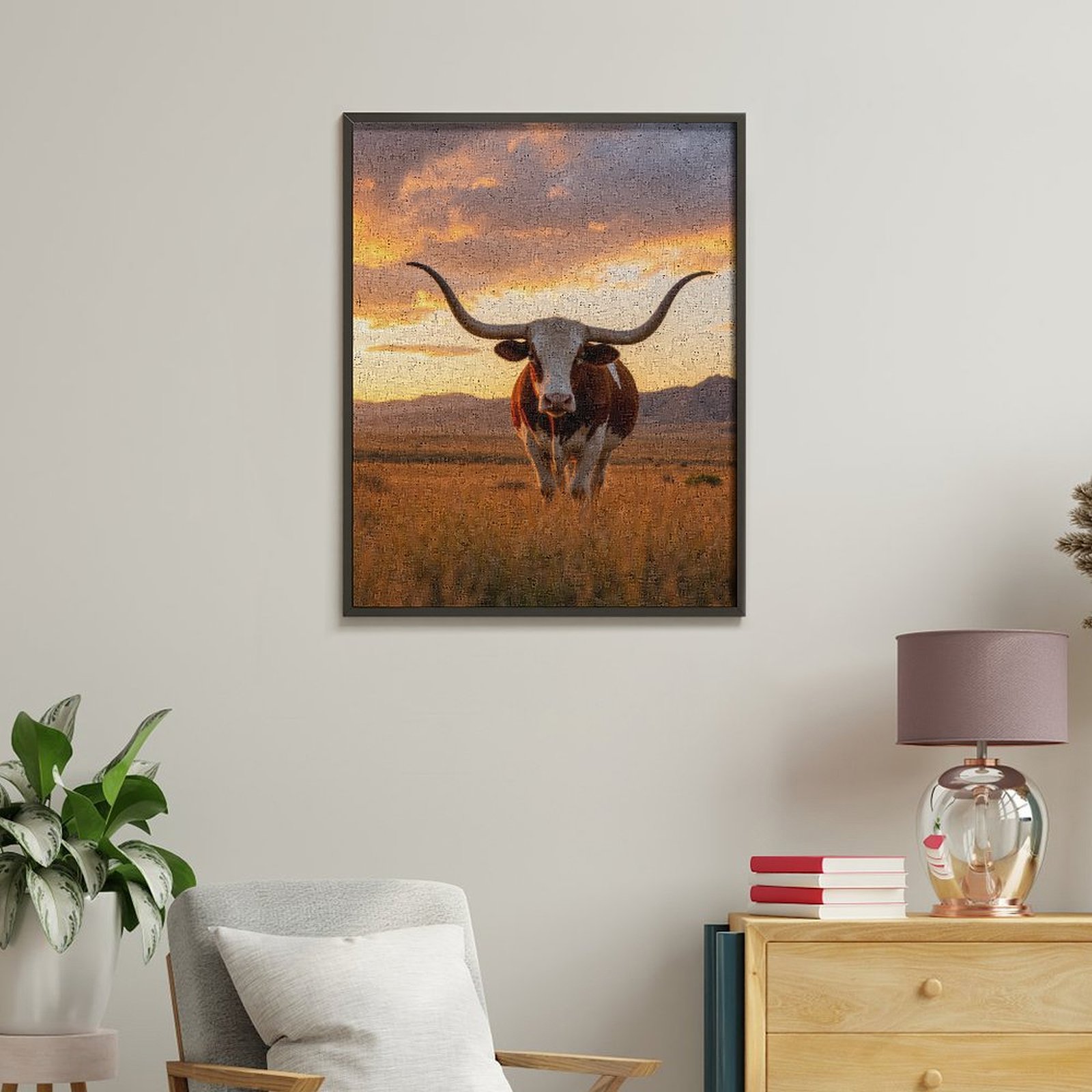 Paint by Numbers Kit for Adults, Majestic Sunset Cattle Plains Paint by Numbers, Easy Paint by Numbers Kit for Adults Beginner, DIY Adult Paint by Number Kits on Canvas, 12x16in Home Decor