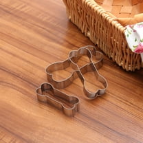 Worgeous 3 Pcs Themed Biscuit Mold Different Sizes of Dog Bone Cookie Cutters Silver