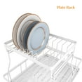 thumbnail image 5 of Dish Drying Rack, Lampao 2 Tier Large Dish Rack and Drain Board Set for Kitchen Counter, White, 5 of 10