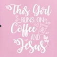 thumbnail image 5 of Wild Bobby, This Girl Runs On Coffee And Jesus Inspirational/Christian Unisex Graphic Hoodie Sweatshirt, Light Pink, 3X-Large, 5 of 5