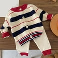 thumbnail image 2 of NAFUU Baby Boys Sweater Sets Long Sleeve Knit Striped Cardigan Coat Top Pants 2 Piece Set Soft Comfortable Clothes Fall Outfits Soft Fall Clothes 6-9 Months, 2 of 9