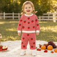 thumbnail image 6 of Baby Girl Outfits Toddler Fall Winter Clothes Cute Long Sleeve Sweatshirt Tops Pants Set Infant 2Pcs Clothing, 6 of 9