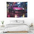 thumbnail image 3 of ONETECH  Jdm Car Tapestry Aesthetic Wall Hanging Decoration Home Living Bedroom Dorm Wall Art Tapestries Sports Car 350z Black Cool Neon Night, 3 of 7