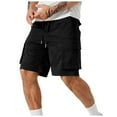 thumbnail image 5 of Bcfgryg Drawstring Belted Pocket Cargo Shorts For Men Athletic Shorts Men Black XXL, 5 of 5