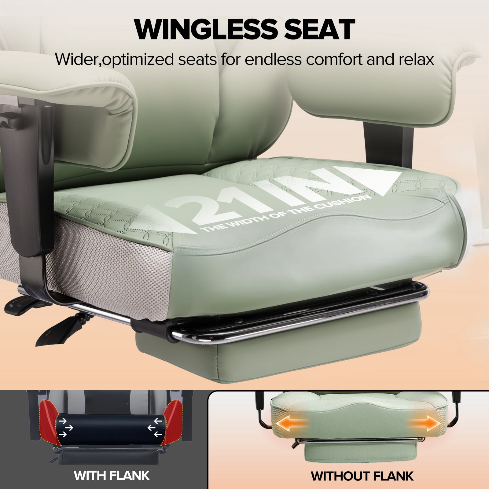 CloudRest Pro 400lbs Executive heavy duty office chair, High Back Ergonomic Computer Desk Chairwith Lumbar Back Support, Green