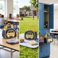 thumbnail image 6 of Lunch Bag for Women,Cute Car Printed Insulated Lunch Tote with Zipper & Handle | PU Leather Waterproof Lunch Box for Office Outdoor Picnic Camping and Study,Blue, 6 of 7