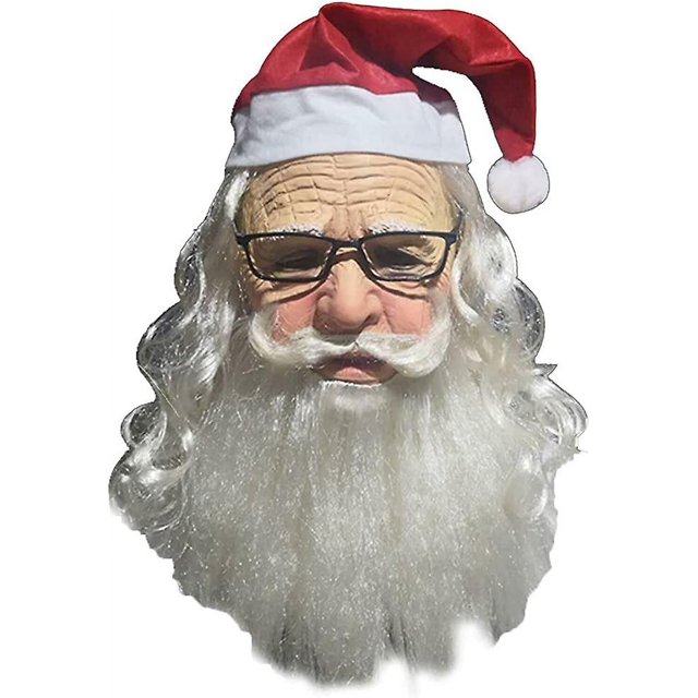 Máscara de abuela Cubierta de cabeza de anciano Máscara de abuelo de Navidad Accesorios navideños Máscara de personaje de látex