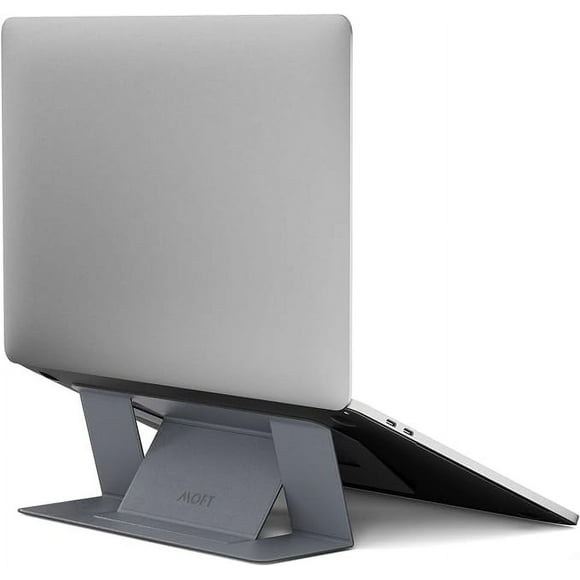 MOFT Invisible Slim Laptop Stand, Adhesive and Reusable, Adjustable Perfect Viewing Angles, Compatible with Laptops Up to 15.6", Grey