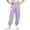 Purple, variant on ZHOGXU Lightweight Summer Solid Color Cargo Trouse With Pocket Elastic Waist Kids Girls Pants Comfortable Everyday Wear