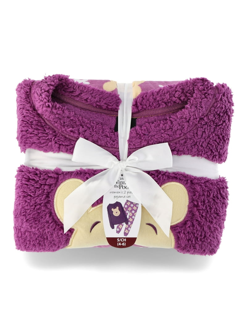 Richard Leeds Winnie The Pooh Women's Pajama Set - 2 Piece Sherpa & Velour PJs (XXL)