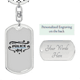 thumbnail image 2 of Police Mom Stainless Steel or 18k Gold Premium Swivel Dog Tag Keychain, 2 of 10