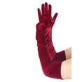 thumbnail image 5 of INSPIRE CHIC Women's Long Velvet Gloves 1920s Full Fingers Opera Glove for Evening Party Wine Red L, 5 of 6