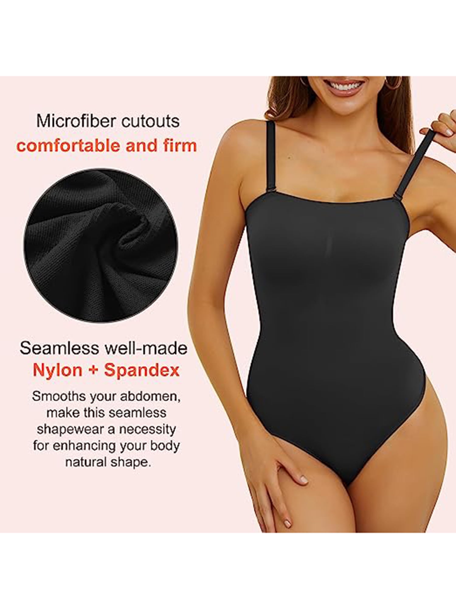 SHAPERX Women's Shapewear Bodysuit Tummy Control Body Shaper