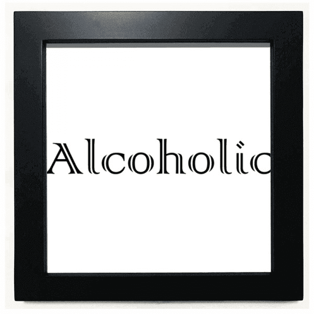 Cadre Photo Carré Noir Art Déco Mot Alcool Stylé pour Mur Ou Table