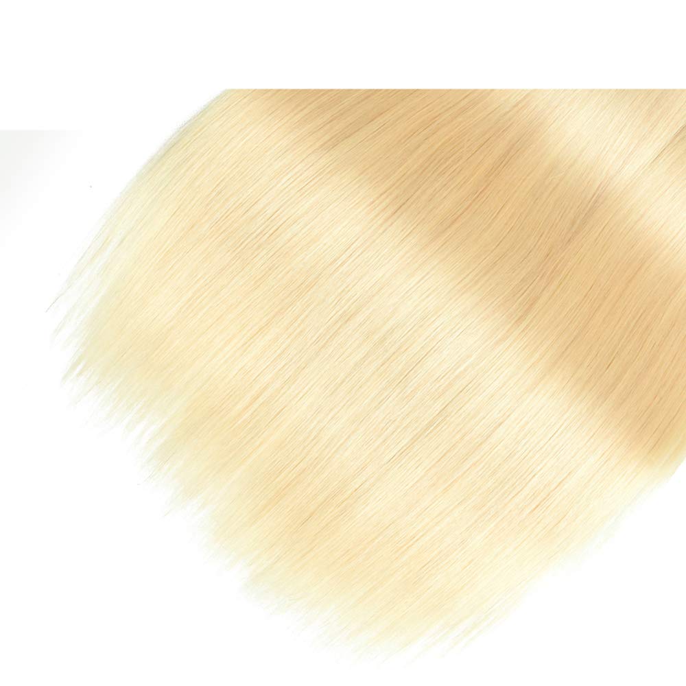 12A Human Hair Bundle 613 Blonde 20 22 24 Inch 3 Straight Bundle Real Hair Unprocessed Brazilian Remy Undyed Perm Hairpiece Hair Growth Quick Weave Shiny Bundle
