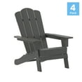 thumbnail image 2 of Flash Furniture Newport Adirondack Chair with Cup Holder, Weather Resistant HDPE Adirondack Chair in Gray, Set of 4, 2 of 13