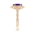 thumbnail image 3 of ANGARA Natural 1.6 Ct. Amethyst with Diamond Side Stones Ring in 14K Rose Gold for Women (Ring Size: 4.5), 3 of 9