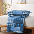 thumbnail image 5 of Green Essen 3-Pieces Blue Solid Quilt Bedding Sets, Queen, 5 of 7