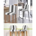 thumbnail image 5 of Dark Grey White Bar Stool Covers Set of 2, Farmhouse Ombre Color Modern Simple Stretch Washable Bar Chair Covers with Backs, Removable Pub Counter Height Chair Cover for Kitchen Dining Room Cafe, 5 of 7