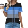 thumbnail image 2 of Bixock Women's Casual Crew Neck T-Shirts,Color Blocking Crew Neck Tops,Random 2 Tone Print Ruched Pullover Shirt Soft Stretchable Daily Leisure Tops, 2 of 5