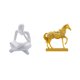 thumbnail image 1 of Figura de lector abstracto, estatua de caballo, figura humana, decoración de resina, artesanía minimalista, adecuada para bodas, aniversarios, estante, 1 of 8