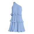 thumbnail image 6 of Ruyang Women's 2024 Summer Sleeveless Mini Dress Boho One Shoulder Ruffle Tiered Layered Chiffon Flowy A Line Short Sleeve Dress, 6 of 6
