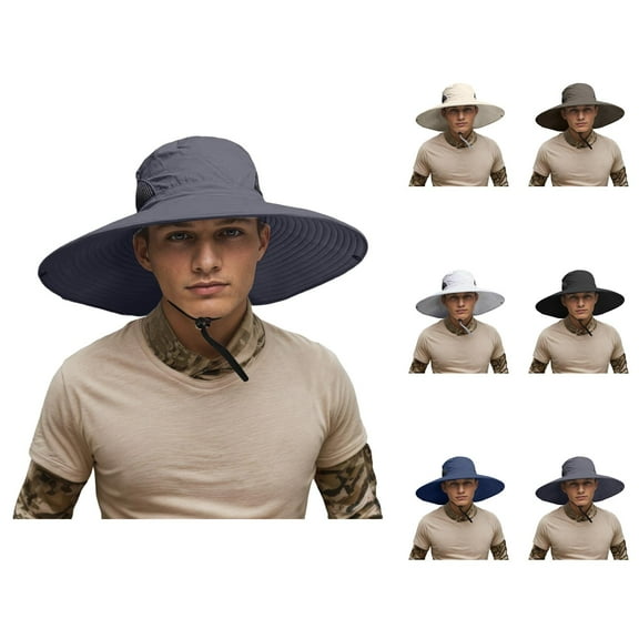 Beach Bucket Hats for Kids - UPF 50  Sun Protection Summer Outdoor Hat Breathable For Men Women Fishing Hiking Casual Adjustable Drawstring Lightweight Travel Cap