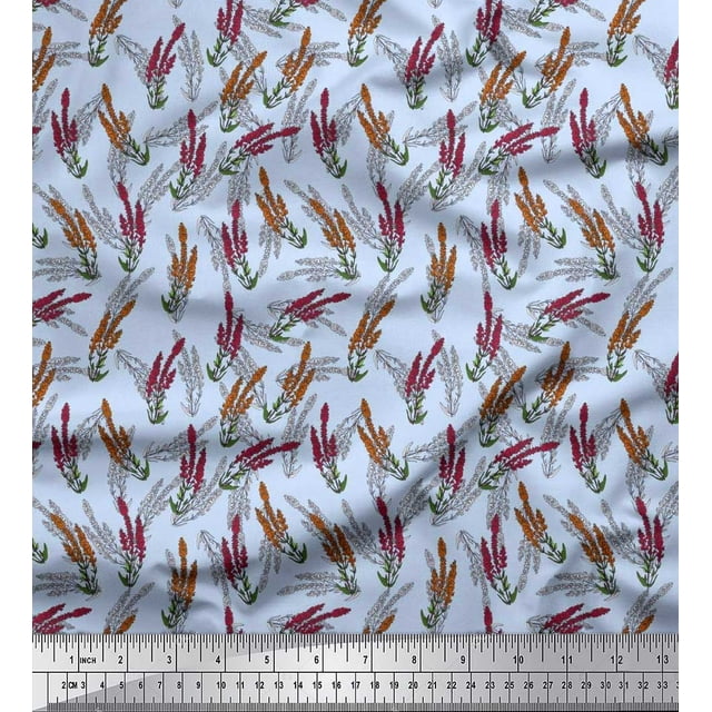 Soimoi Rayon Fabric Lavender Floral Fabric Prints by Yard 56 Inch Wide