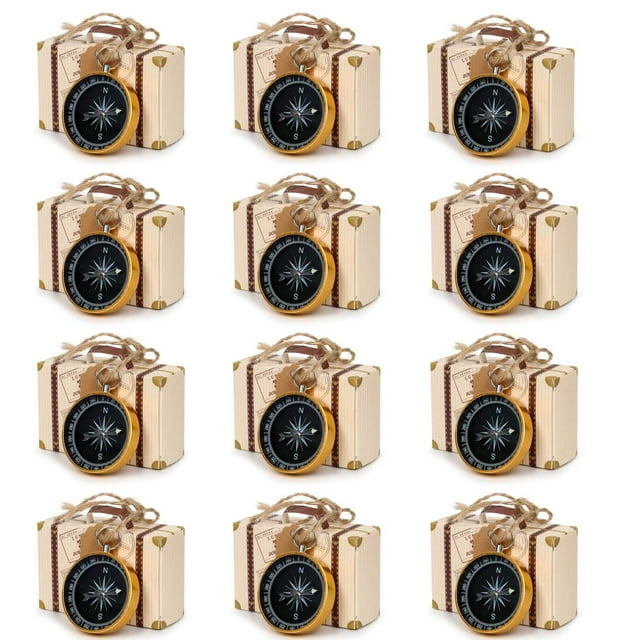 50 Uds. De recuerdos de boda colgantes para invitados, regalo de recuerdo con etiquetas Kraft y caja para viajes, decoraciones para fiesta de boda náutica